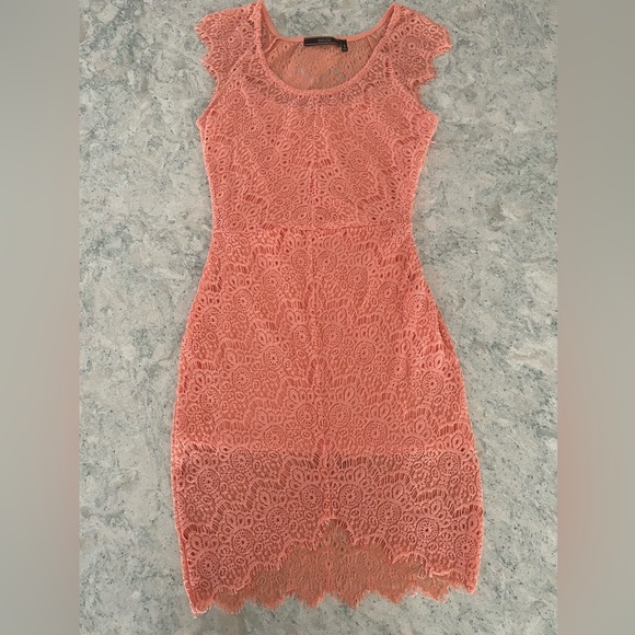 Dulcie Dresses & Skirts - Peach / Coral Crochet Summer or Spring Sleeveless Dress